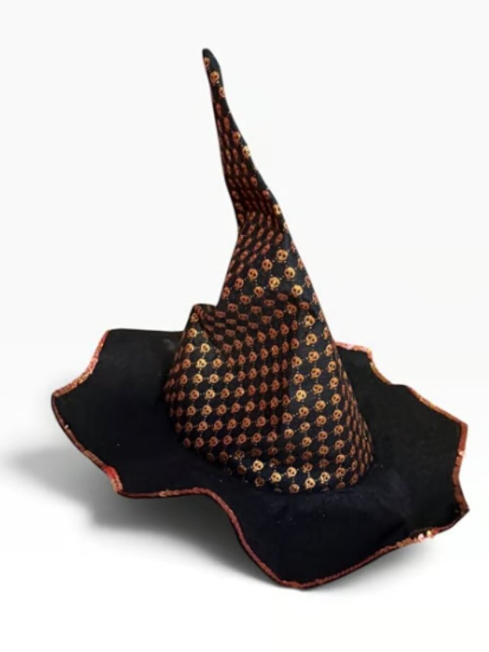 Black & Orange Skull Witch Hat – Halloween Costume